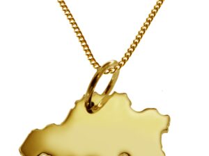 50cm Halskette + Belgien Anhänger in 585 Gelbgold