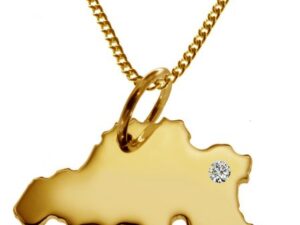 50cm Kette + Belgien mit Brillant am Wunschort 585 Gold