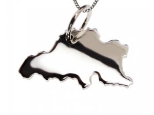 50cm Halskette + Belgien Anhänger in massiv 925 Silber