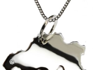 50cm Kette + Belgien mit Brillant am Wunschort  in 925 Silber