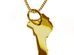 50cm Halskette + Benin Anhänger in 585 Gelbgold