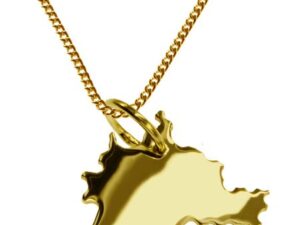 50cm Halskette + Berlin Anhänger in 585 Gelbgold