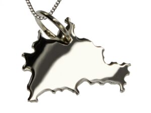 50cm Halskette + Berlin Anhänger in massiv 925 Silber