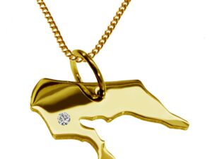 50cm Kette + Borkum mit Brillant am Wunschort 585 Gold
