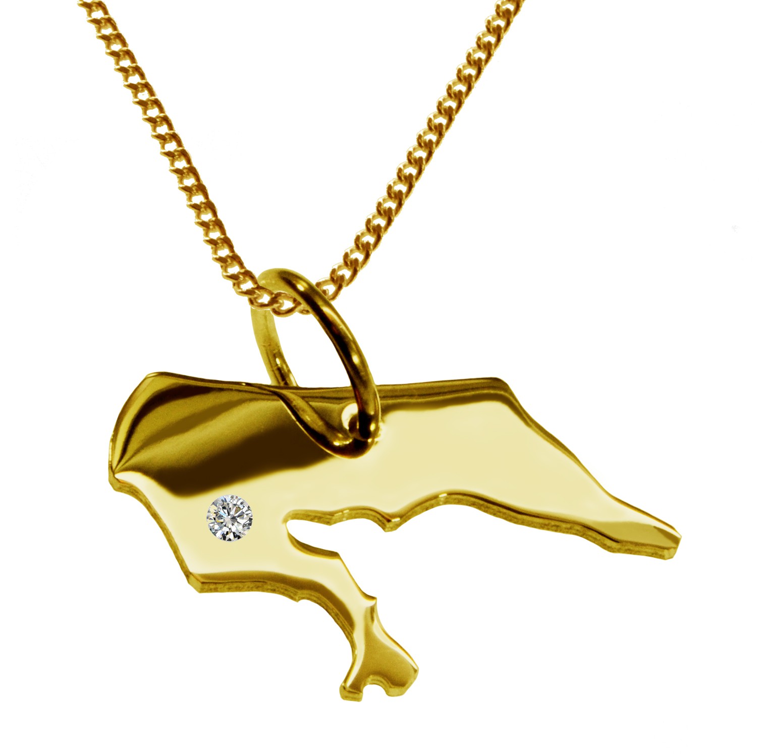 50cm Kette + Borkum mit Brillant am Wunschort 585 Gold