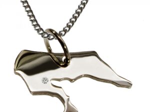 50cm Kette + Borkum mit Brillant am Wunschort  in 925 Silber