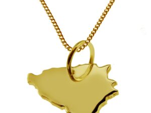 50cm Halskette + Bosnien Anhänger in 585 Gelbgold