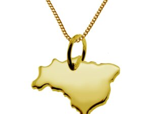 50cm Halskette + Brasilien Anhänger in 585 Gelbgold