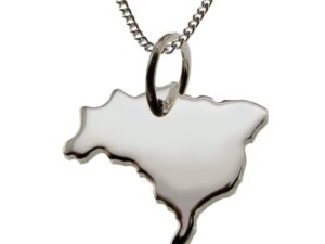 50cm Halskette + Brasilien Anhänger in massiv 925 Silber