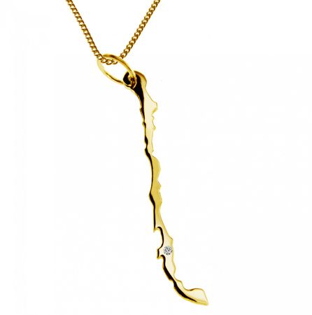 50cm Kette + Chile mit Brillant am Wunschort 585 Gold