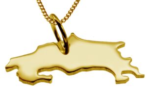 50cm Halskette + Costa Rica Anhänger in 585 Gelbgold