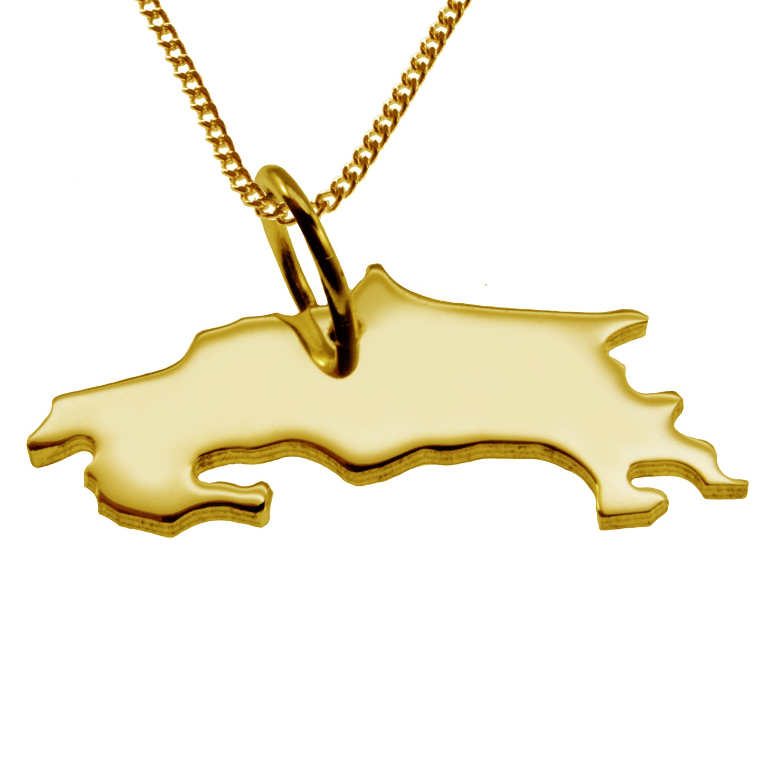 50cm Halskette + Costa Rica Anhänger in 585 Gelbgold