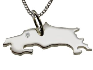 50cm Kette + Costa Rica mit Brillant am Wunschort  in 925 Silber