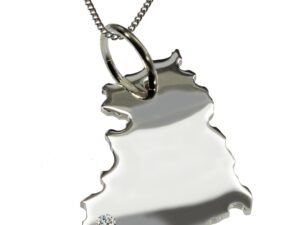50cm Kette + DDR mit Brillant am Wunschort  in 925 Silber