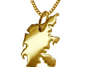 50cm Halskette + Dänemark Anhänger in 585 Gelbgold