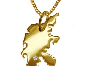 50cm Kette + Dänemark mit Brillant am Wunschort 585 Gold