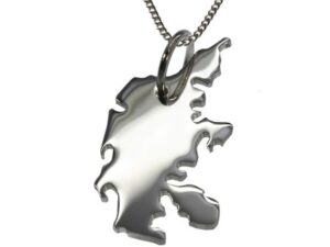 50cm Halskette + Dänemark Anhänger in massiv 925 Silber