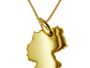 50cm Halskette + Deutschland Anhänger in 585 Gelbgold