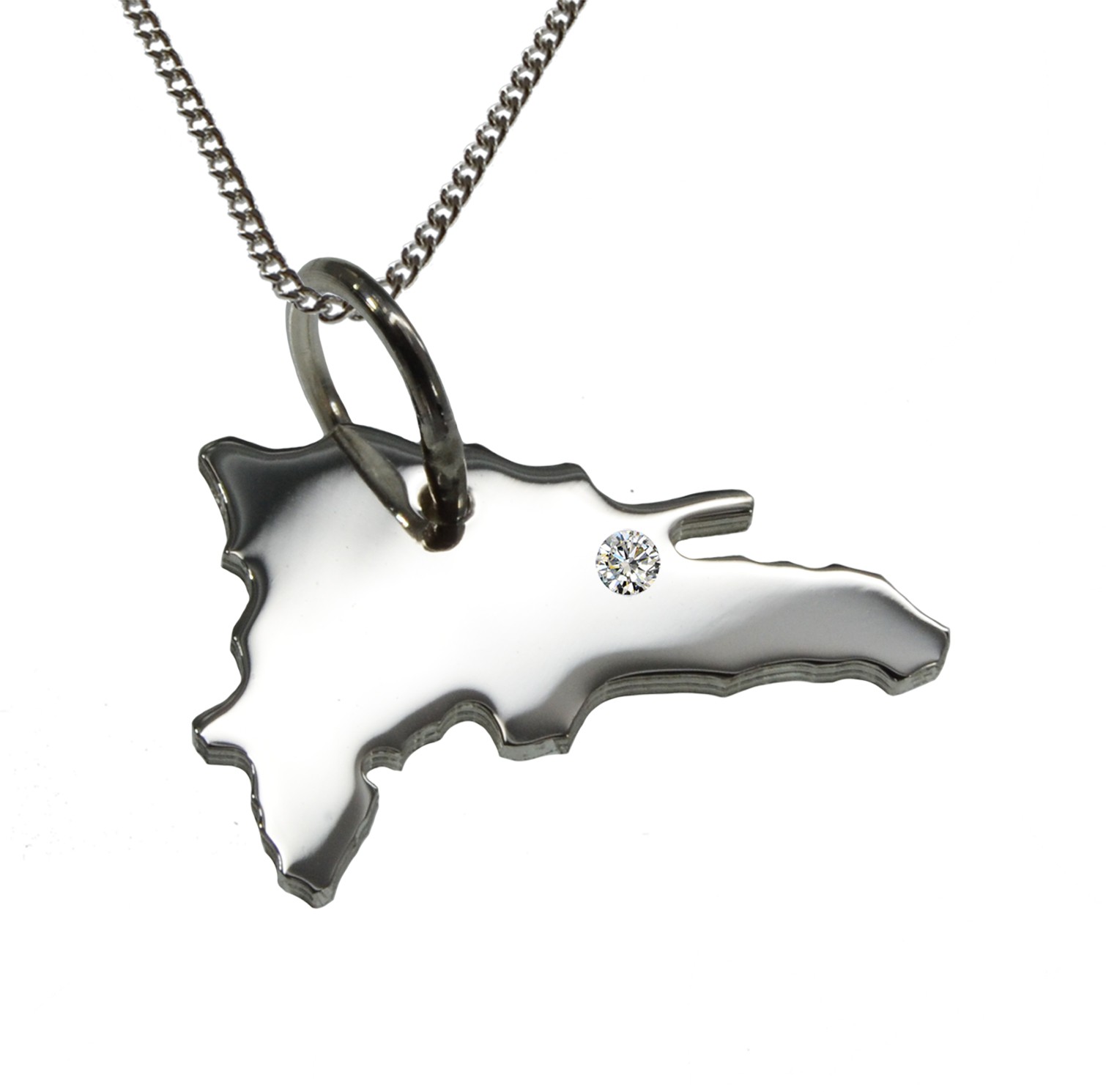 50cm Kette + DomRep mit Brillant am Wunschort in 925 Silber