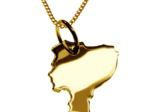 50cm Halskette + Ecuador Anhänger in 585 Gelbgold