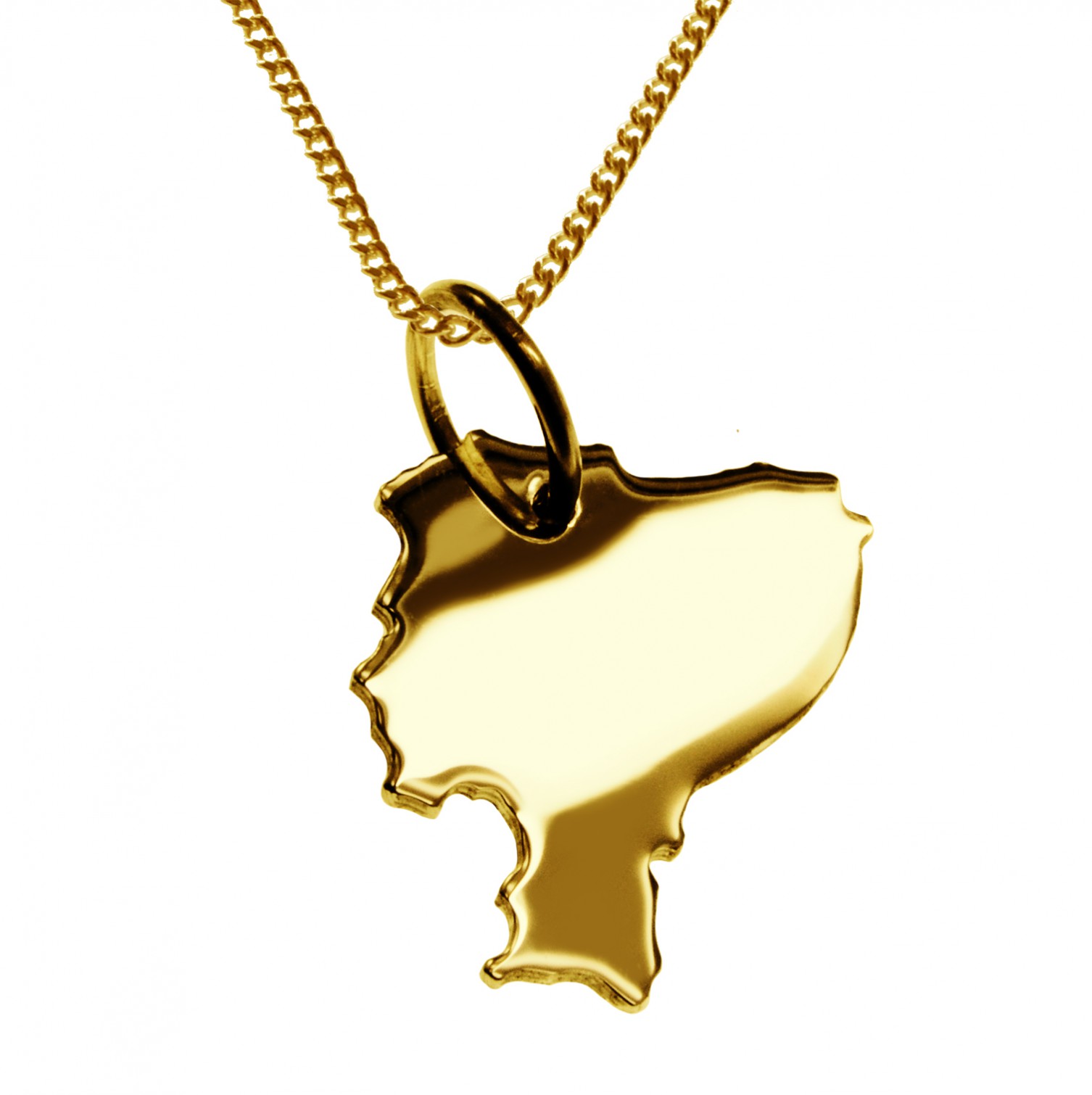 50cm Halskette + Ecuador Anhänger in 585 Gelbgold