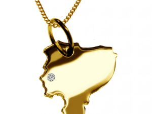 50cm Kette + Ecuador mit Brillant am Wunschort 585 Gold