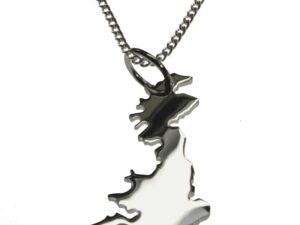 50cm Halskette + England Anhänger in massiv 925 Silber