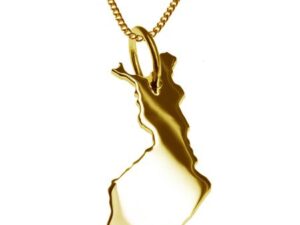 50cm Halskette + Finnland Anhänger in 585 Gelbgold