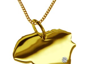 50cm Kette + Föhr mit Brillant am Wunschort 585 Gold