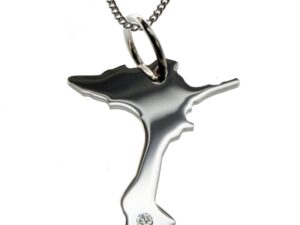 50cm Kette + Formentera mit Brillant am Wunschort  in 925 Silber