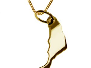 50cm Halskette + Fuerteventura Anhänger in 585 Gelbgold