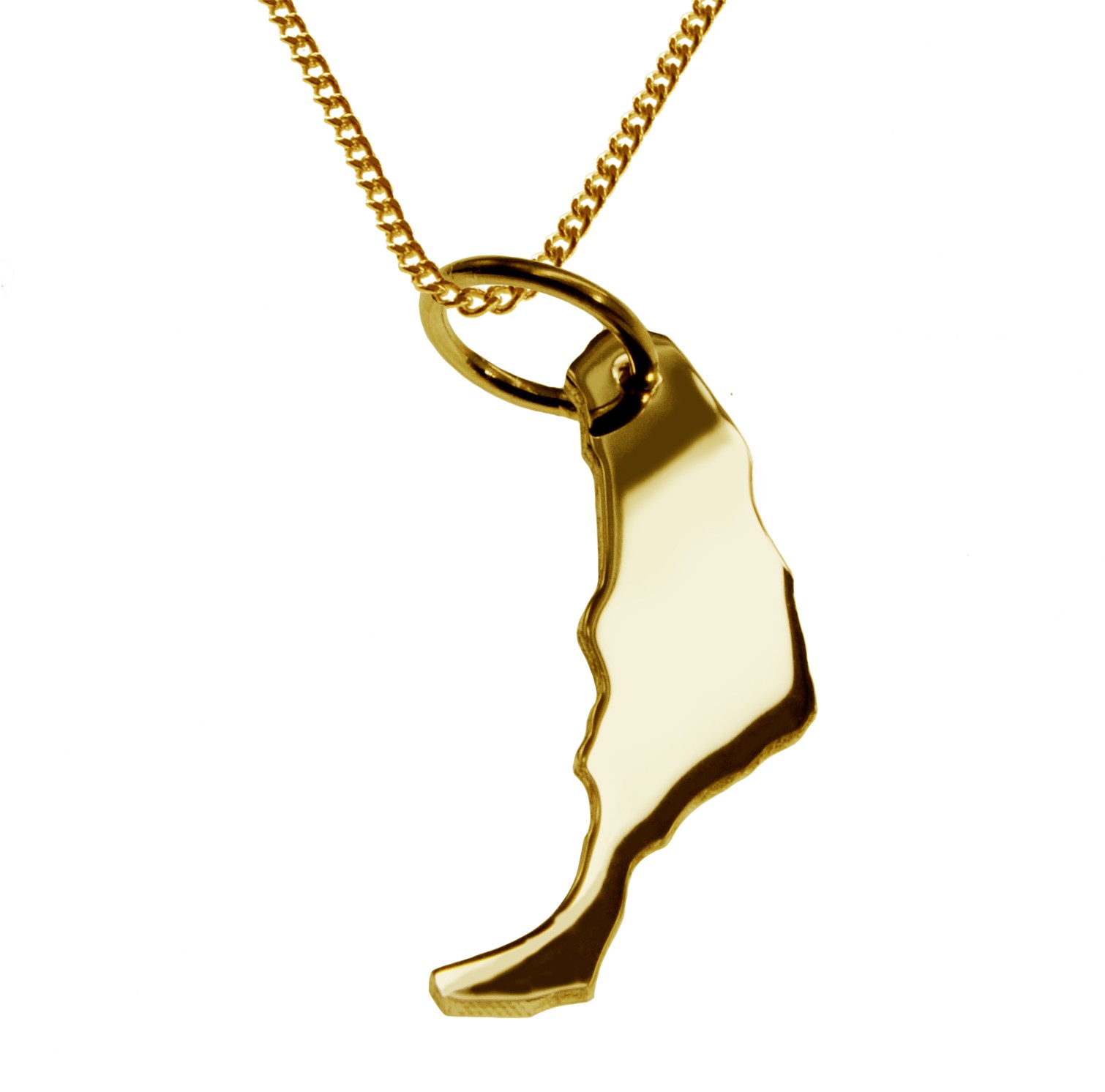 50cm Halskette + Fuerteventura Anhänger in 585 Gelbgold