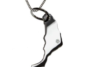Kette + Fuerteventura mit Brillant am Wunschort  in 925 Silber