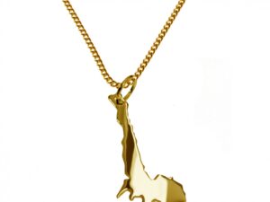 50cm Halskette + Gardasee Anhänger in 585 Gelbgold