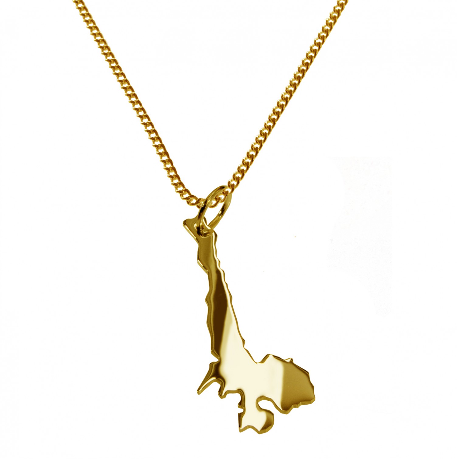 50cm Halskette + Gardasee Anhänger in 585 Gelbgold