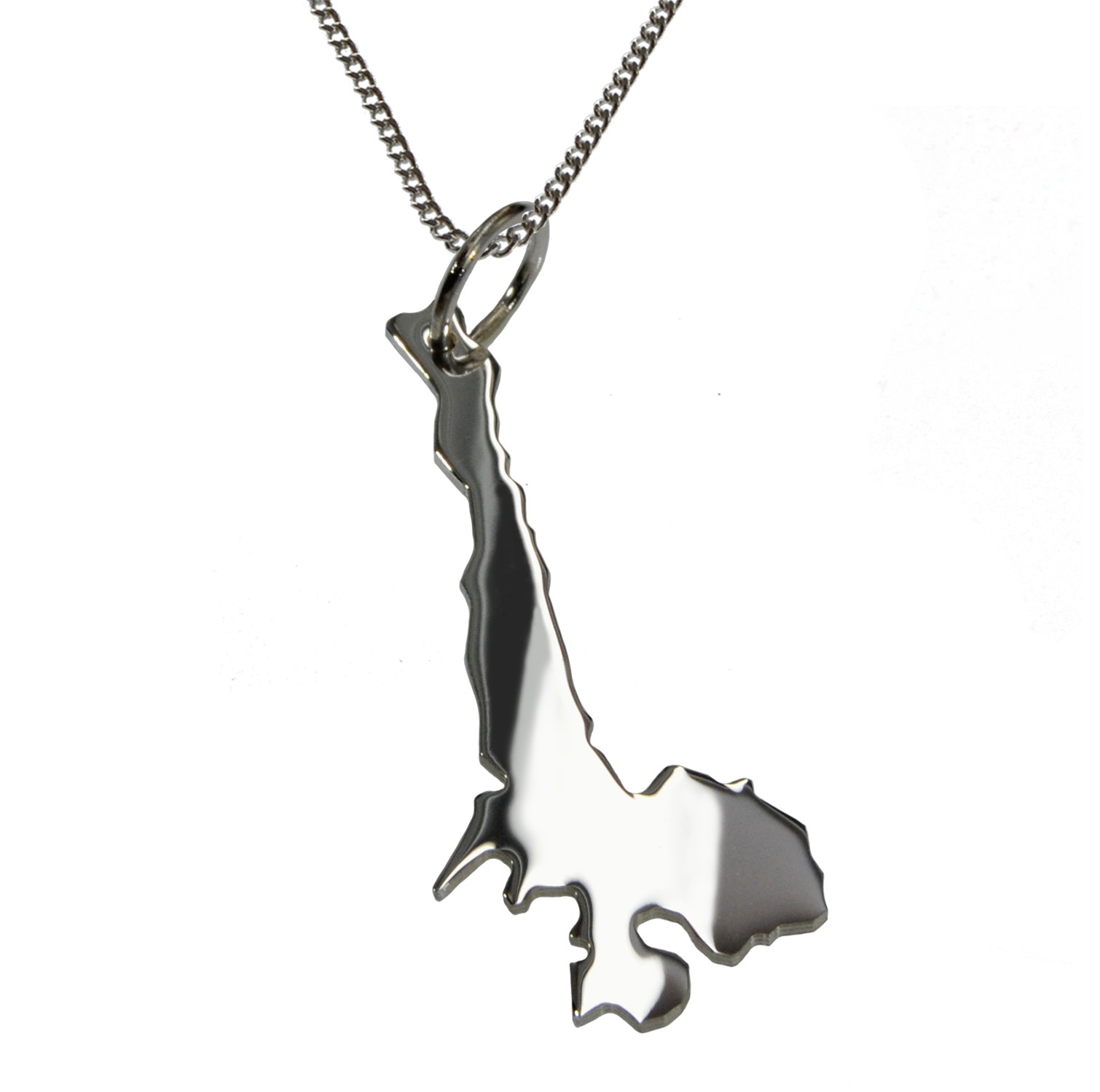 50cm Halskette + Gardasee Anhänger in massiv 925 Silber