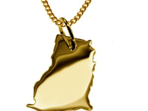 50cm Halskette + Ghana Anhänger in 585 Gelbgold