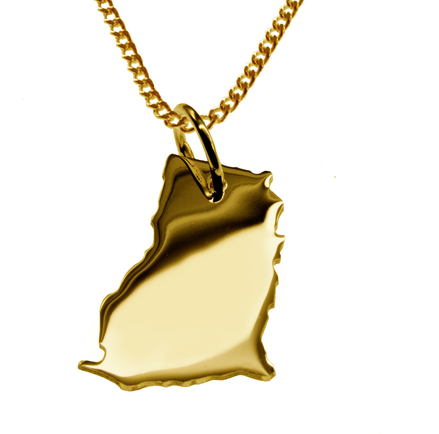 50cm Halskette + Ghana Anhänger in 585 Gelbgold