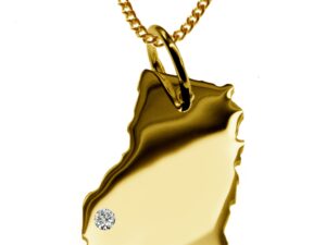 50cm Kette + Ghana mit Brillant am Wunschort 585 Gold