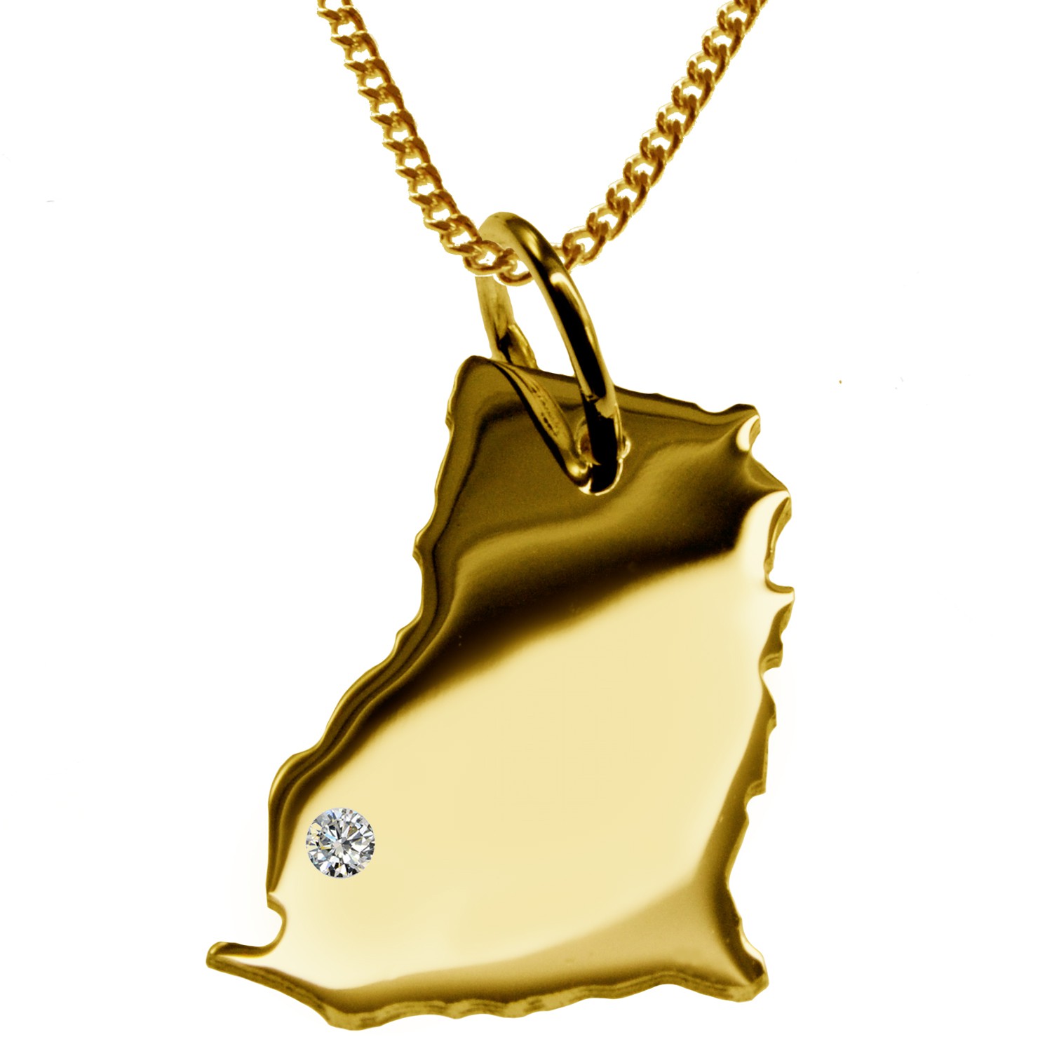 50cm Kette + Ghana mit Brillant am Wunschort 585 Gold