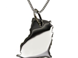50cm Halskette + Ghana Anhänger in massiv 925 Silber