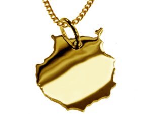 50cm Halskette + Gran Canaria Anhänger in 585 Gelbgold