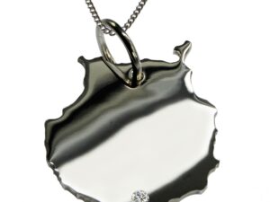 50cm Kette + Gran Canaria mit Brillant am Wunschort  in 925 Silber