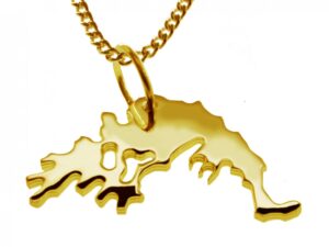 50cm Halskette + Griechenland Anhänger in 585 Gelbgold