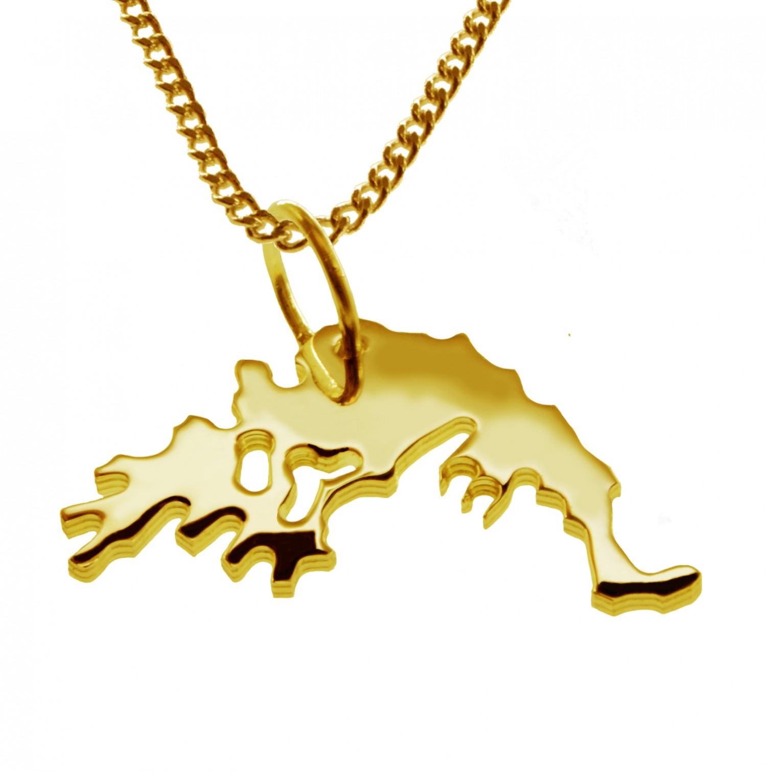 50cm Halskette + Griechenland Anhänger in 585 Gelbgold