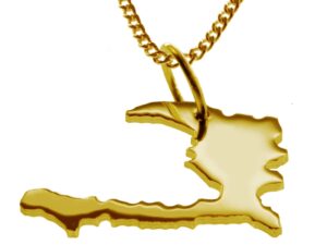 50cm Halskette + Haiti Anhänger in 585 Gelbgold