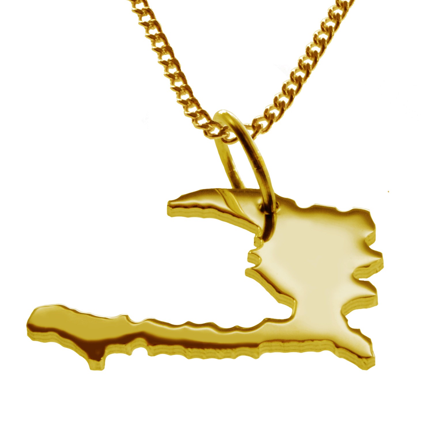 50cm Halskette + Haiti Anhänger in 585 Gelbgold