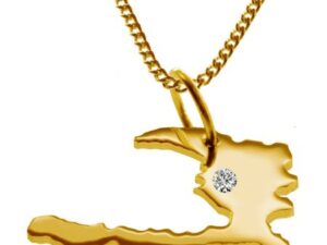 50cm Kette + Haiti mit Brillant am Wunschort 585 Gold