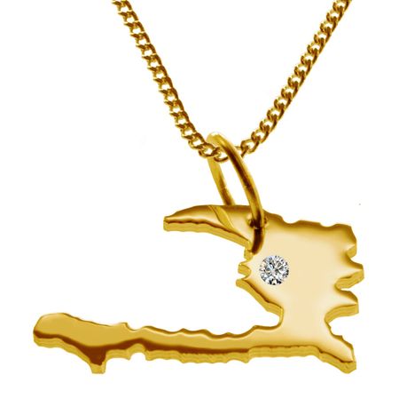 50cm Kette + Haiti mit Brillant am Wunschort 585 Gold