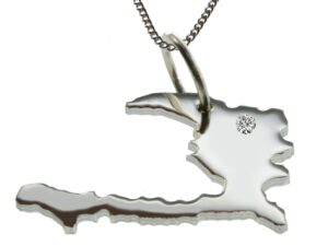 50cm Kette + Haiti mit Brillant am Wunschort  in 925 Silber